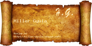Hiller Gyula névjegykártya
